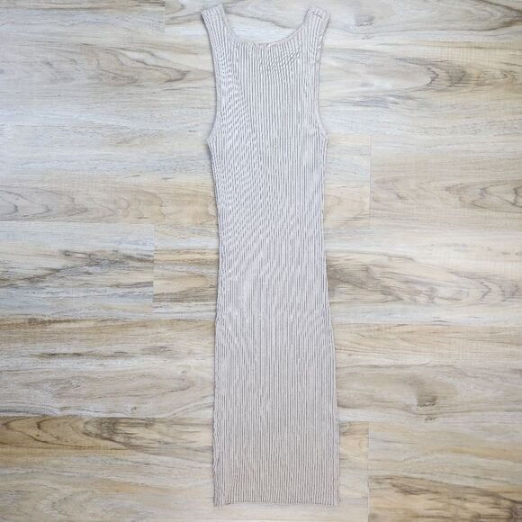 🔹️Forever 21 Tan Ribbed Bodycon Sleeveless Dress Large - Picture 6 of 12